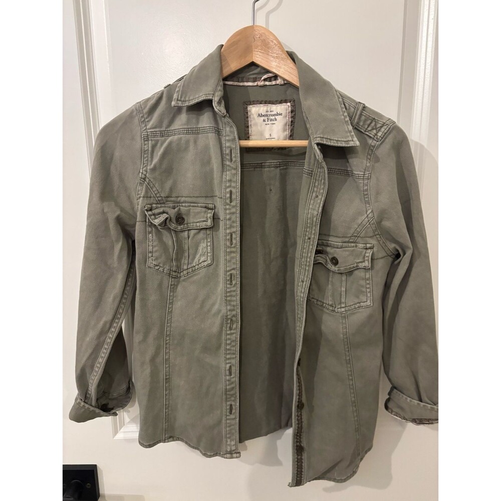 Abercrombie & Fitch Olive Utility Jacket Size Small